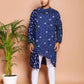 Fabriq by FFACE Printed Casual Kurta for Men, Navy Blue, Full Sleeves