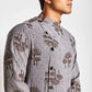 Fabriq by FFACE Men's Grey Kurta with Tree Print, Button-Up Style, Cotton