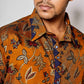 Fabriq by FFACE Floral Print Kurta, Multi-Colour Mustard, Cotton