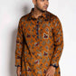 Fabriq by FFACE Floral Print Kurta, Multi-Colour Mustard, Cotton