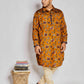 Fabriq by FFACE Floral Print Kurta, Multi-Colour Mustard, Cotton