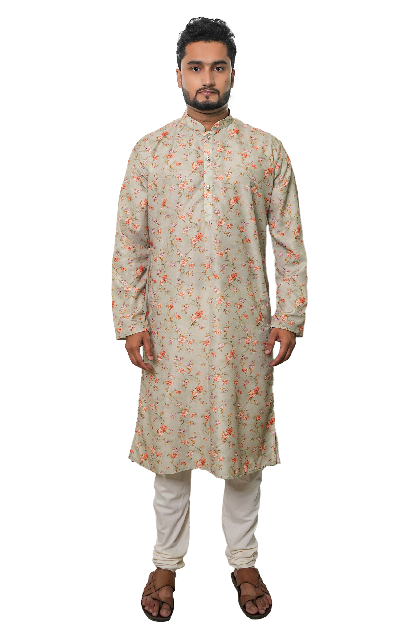 Floral Print Cotton Kurta